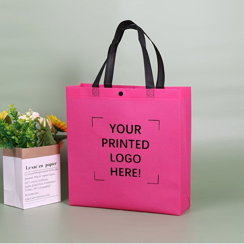 100 custom gift bags with handles, suitable for Valentine's Day, Christmas, and wedding anniversary, packaged in non-woven fabric