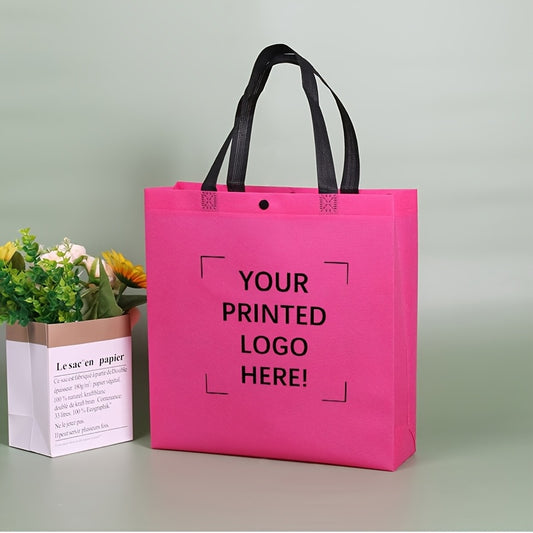 100 custom gift bags with handles, suitable for Valentine's Day, Christmas, and wedding anniversary, packaged in non-woven fabric