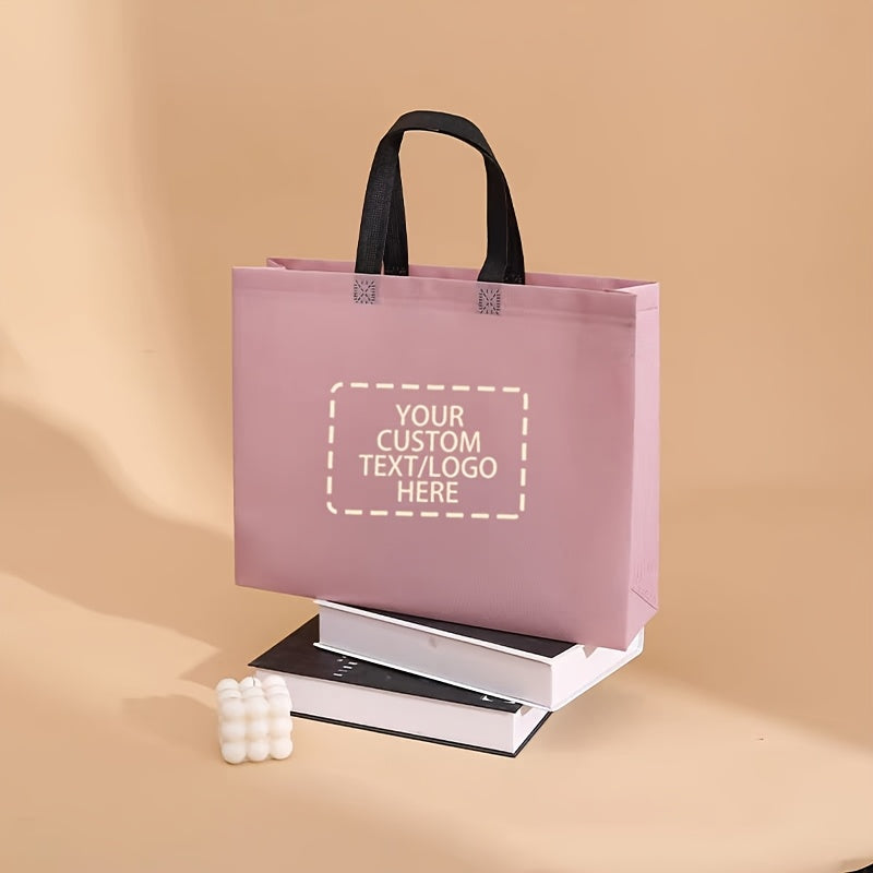 50 customizable non-woven tote bags -3 sizes, 12 colors to choose from, can print colorful logos or text | Suitable for gifts, shopping, and corporate events | Durable stitching design | Reusable polyester material