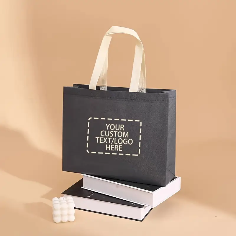 50 customizable non-woven tote bags -3 sizes, 12 colors to choose from, can print colorful logos or text | Suitable for gifts, shopping, and corporate events | Durable stitching design | Reusable polyester material