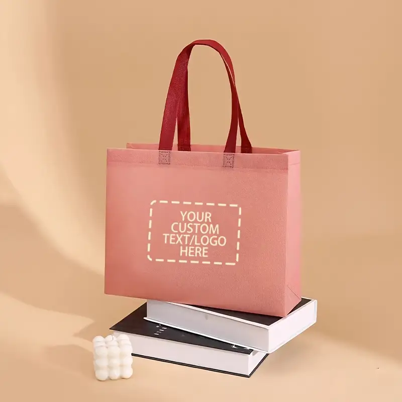 50 customizable non-woven tote bags -3 sizes, 12 colors to choose from, can print colorful logos or text | Suitable for gifts, shopping, and corporate events | Durable stitching design | Reusable polyester material