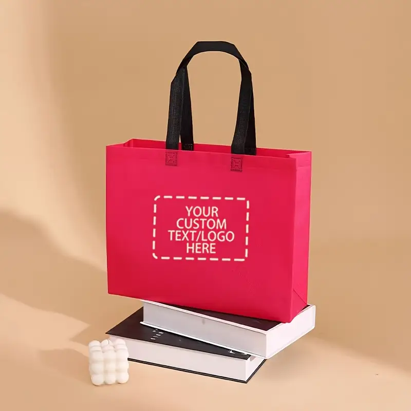 50 customizable non-woven tote bags -3 sizes, 12 colors to choose from, can print colorful logos or text | Suitable for gifts, shopping, and corporate events | Durable stitching design | Reusable polyester material