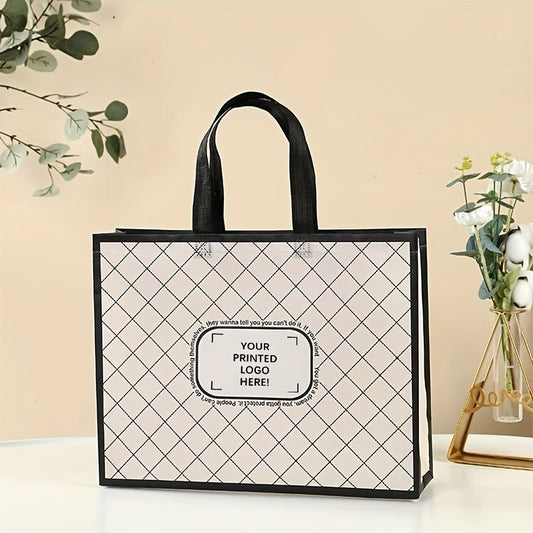 50-Pack Custom Single-Color Non-Woven Tote Bags – Personalize with Your Logo or Text, Durable Fabric Gift Bags for Weddings, Birthdays, Bridesmaid Gifts, Halloween, Christmas, Back-to-School Events