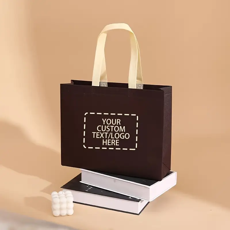 50 customizable non-woven tote bags -3 sizes, 12 colors to choose from, can print colorful logos or text | Suitable for gifts, shopping, and corporate events | Durable stitching design | Reusable polyester material