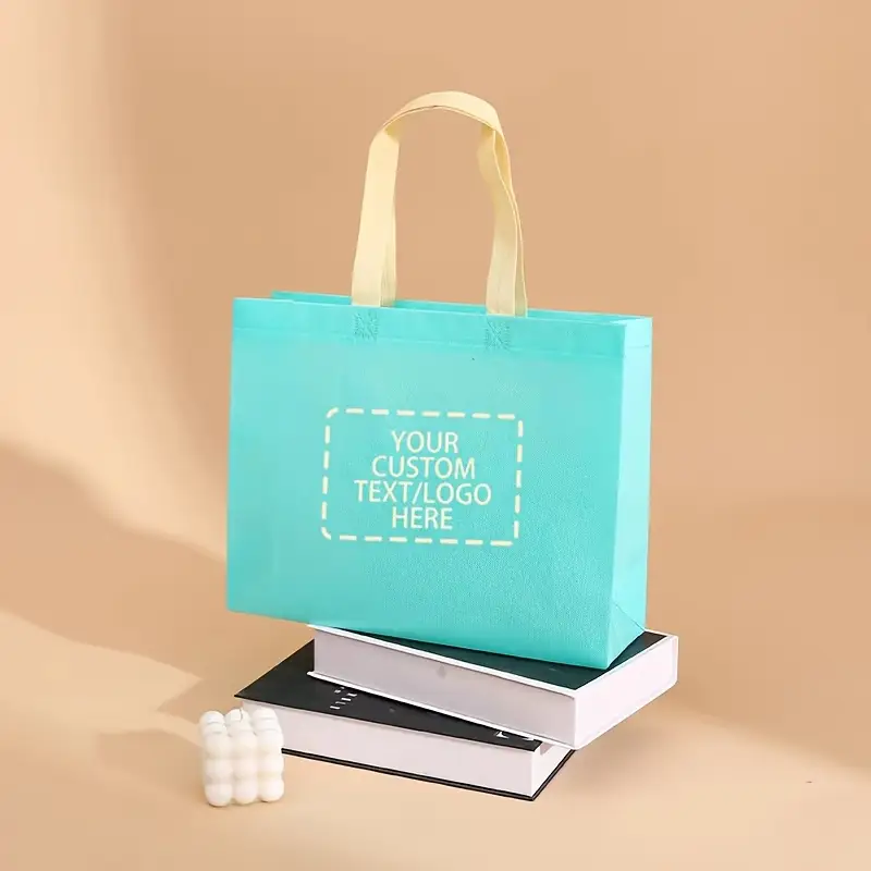 50 customizable non-woven tote bags -3 sizes, 12 colors to choose from, can print colorful logos or text | Suitable for gifts, shopping, and corporate events | Durable stitching design | Reusable polyester material