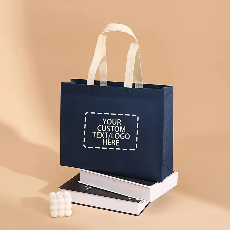 50 customizable non-woven tote bags -3 sizes, 12 colors to choose from, can print colorful logos or text | Suitable for gifts, shopping, and corporate events | Durable stitching design | Reusable polyester material