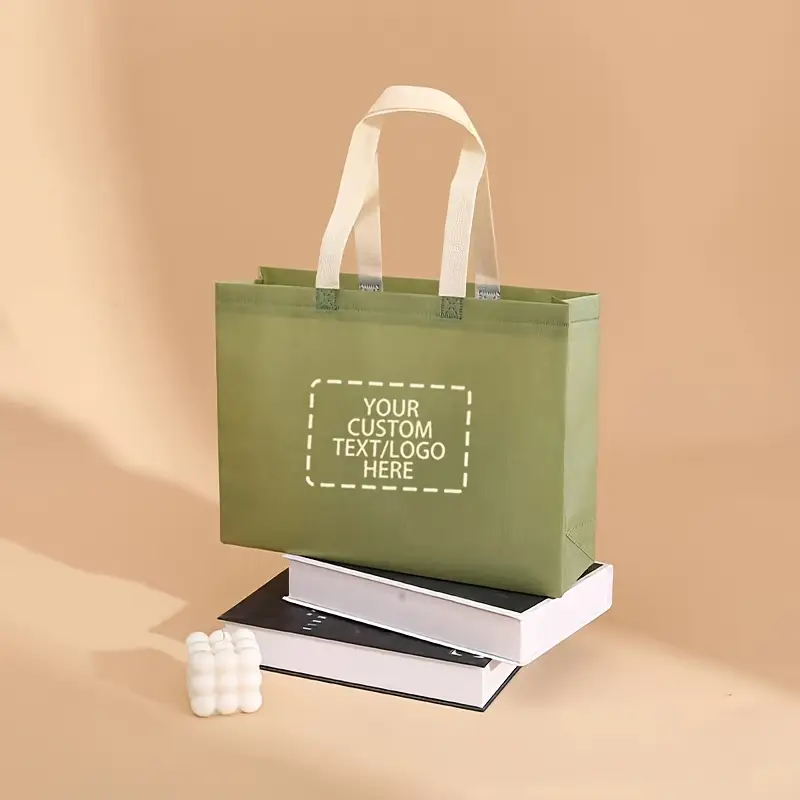 50 customizable non-woven tote bags -3 sizes, 12 colors to choose from, can print colorful logos or text | Suitable for gifts, shopping, and corporate events | Durable stitching design | Reusable polyester material