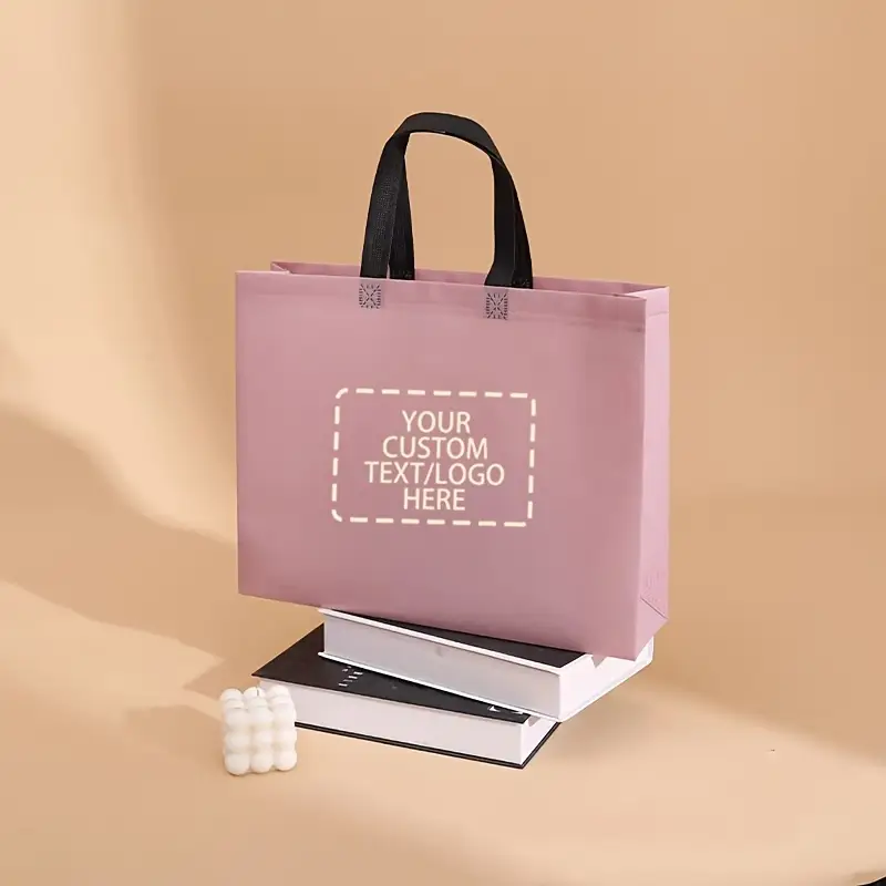 50 customizable non-woven tote bags -3 sizes, 12 colors to choose from, can print colorful logos or text | Suitable for gifts, shopping, and corporate events | Durable stitching design | Reusable polyester material