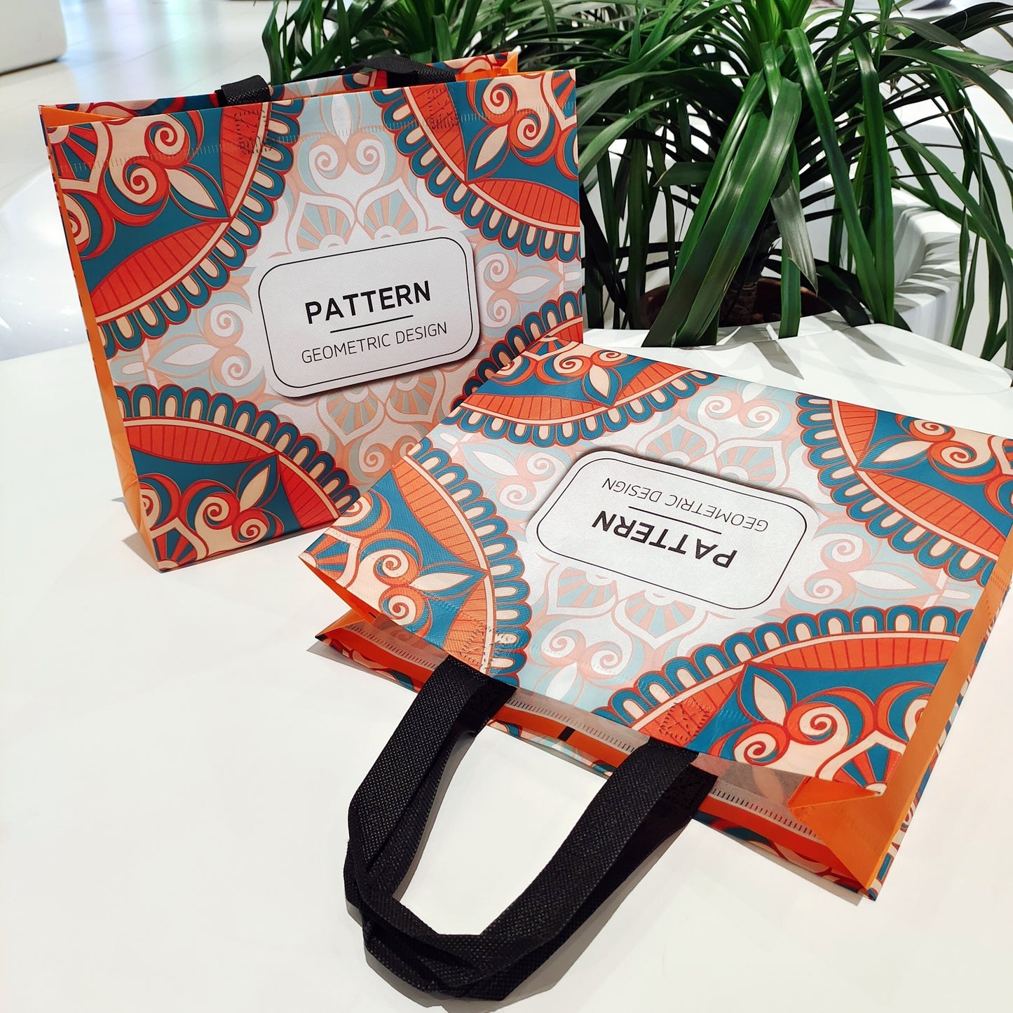 Laminated Print Tote Bags 20Pcs, Non-Woven Shopping Bags for Wedding Favors, Birthday Parties & Craft Projects, Bulk Party Supply Decorations