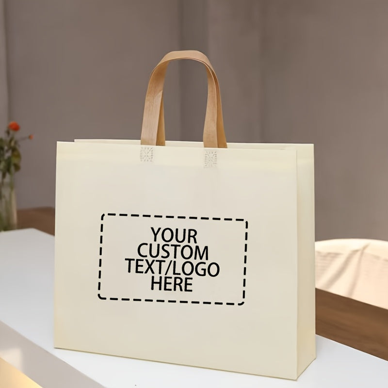 Customized 50/100 tote bags - Suitable for clothing store promotions, weddings, birthday parties, etc. - Durable non-woven fabric material, ideal gift and party gift packaging bag
