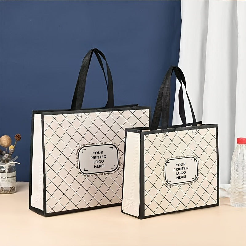 50-Pack Custom Single-Color Non-Woven Tote Bags – Personalize with Your Logo or Text, Durable Fabric Gift Bags for Weddings, Birthdays, Bridesmaid Gifts, Halloween, Christmas, Back-to-School Events