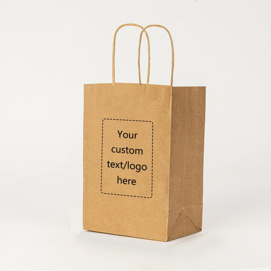 [Popular Choice] 500pc Kraft Paper Bags - Multi-Color Customizable Tote Bags with Logo/Text. Versatile for Weddings, Birthdays & Holidays (Halloween/Christmas). Eco-Friendly Gift Bags for Clubs & Events.