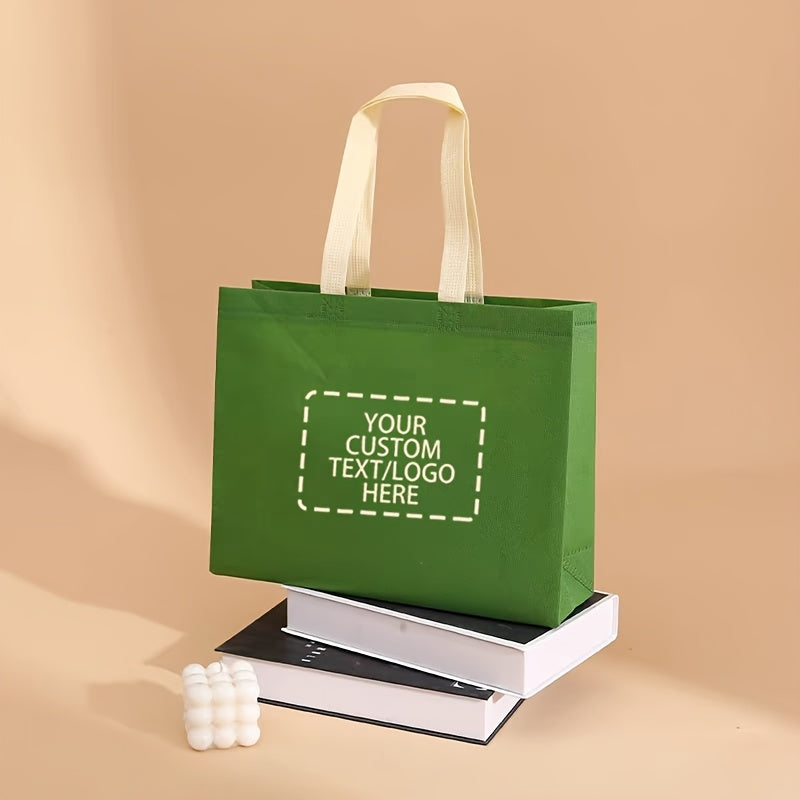 50 customizable non-woven tote bags -3 sizes, 12 colors to choose from, can print colorful logos or text | Suitable for gifts, shopping, and corporate events | Durable stitching design | Reusable polyester material