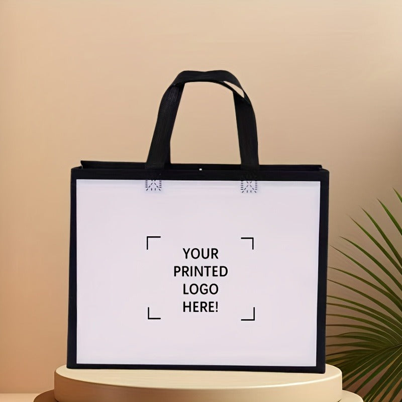 50-Pack Custom Single-Color Gift Tote Bags – Reusable Glossy Non-Woven Shopping Bags for Mother’s Day, Bridesmaid Gifts, Birthdays, Weddings, Valentine’s Day, and Christmas Party Supplies