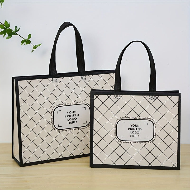 50-Pack Custom Single-Color Non-Woven Tote Bags – Personalize with Your Logo or Text, Durable Fabric Gift Bags for Weddings, Birthdays, Bridesmaid Gifts, Halloween, Christmas, Back-to-School Events