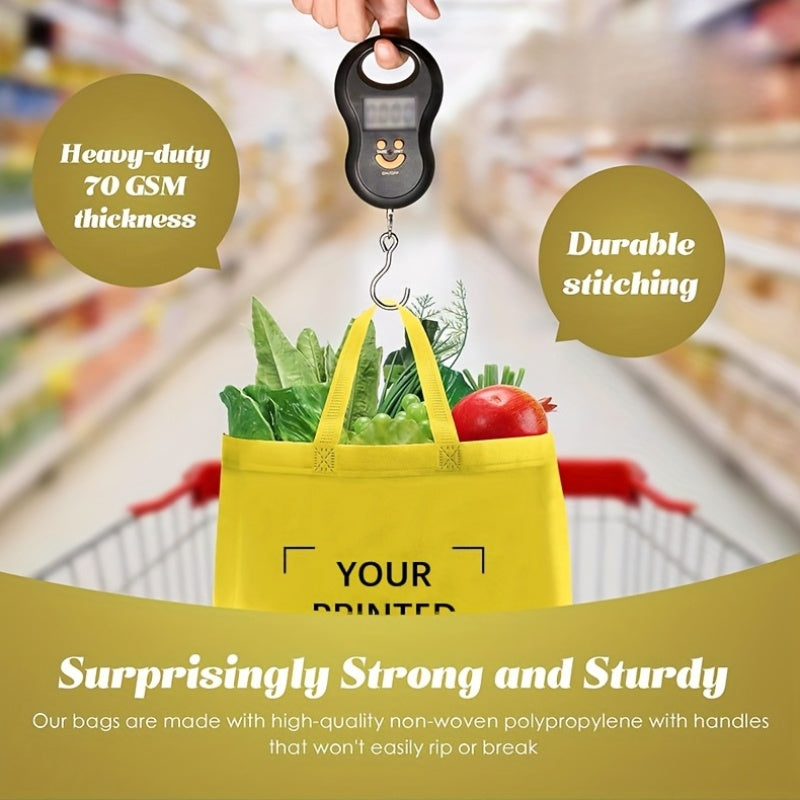 100pc Custom Non-Woven Gift Bags - Personalized Text/Logo/Photo, Large Capacity & Double Handles. Eco-Friendly Durable Bags for Corporate Events, Birthdays, Weddings & Souvenirs. Multi-Functional Holiday Gift Box Bags.