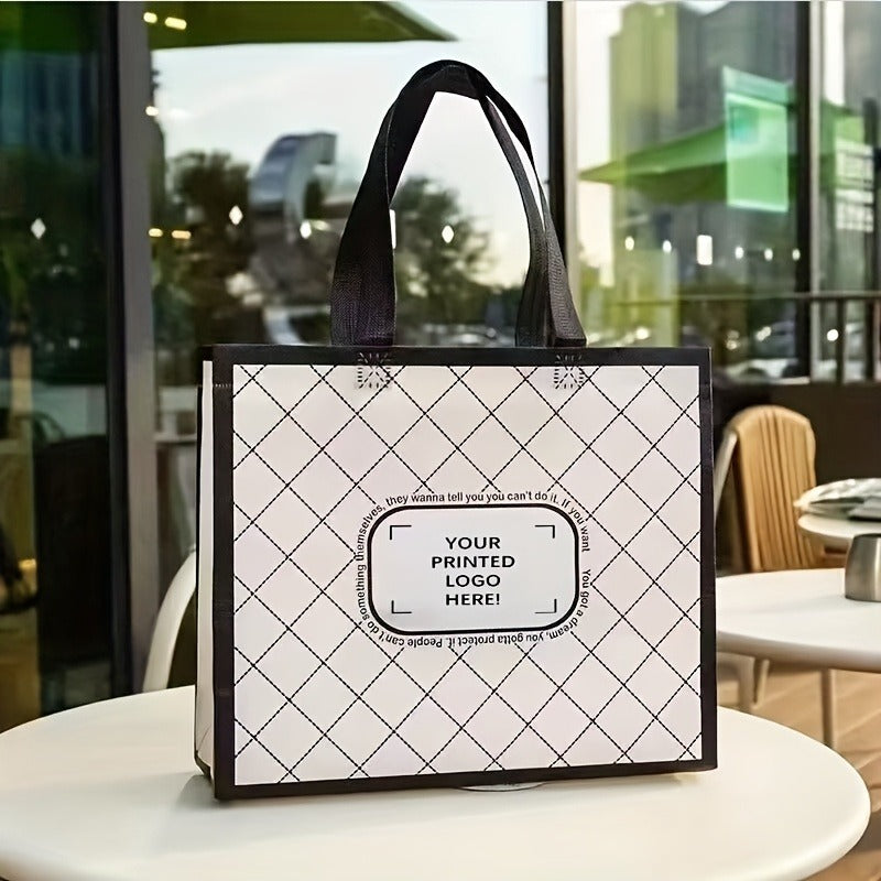 50-Pack Custom Single-Color Non-Woven Tote Bags – Personalize with Your Logo or Text, Durable Fabric Gift Bags for Weddings, Birthdays, Bridesmaid Gifts, Halloween, Christmas, Back-to-School Events