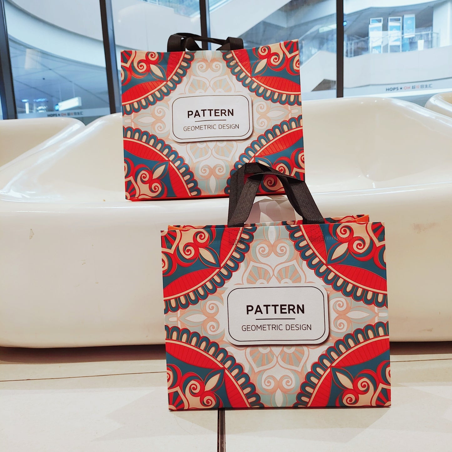 Laminated Print Tote Bags 20Pcs, Non-Woven Shopping Bags for Wedding Favors, Birthday Parties & Craft Projects, Bulk Party Supply Decorations