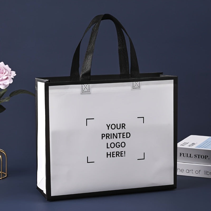 50-Pack Custom Single-Color Gift Tote Bags – Reusable Glossy Non-Woven Shopping Bags for Mother’s Day, Bridesmaid Gifts, Birthdays, Weddings, Valentine’s Day, and Christmas Party Supplies