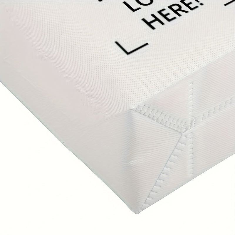 100 customizable non-woven shopping bags with sturdy handles - foldable, durable, and eco-friendly tote bags suitable for weddings, parties, festivals, and gift giving (white)