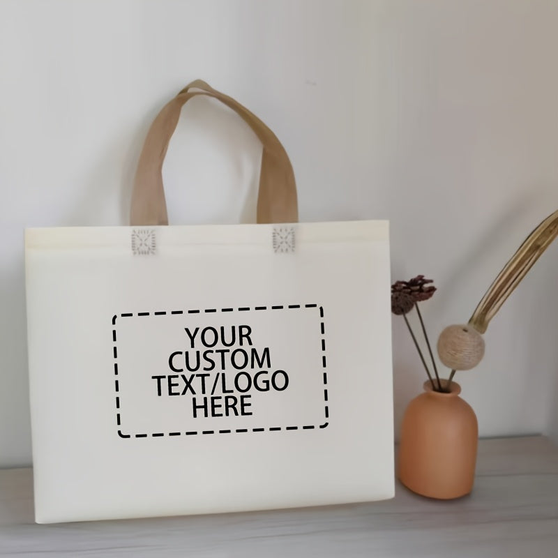 Customized 50/100 tote bags - Suitable for clothing store promotions, weddings, birthday parties, etc. - Durable non-woven fabric material, ideal gift and party gift packaging bag