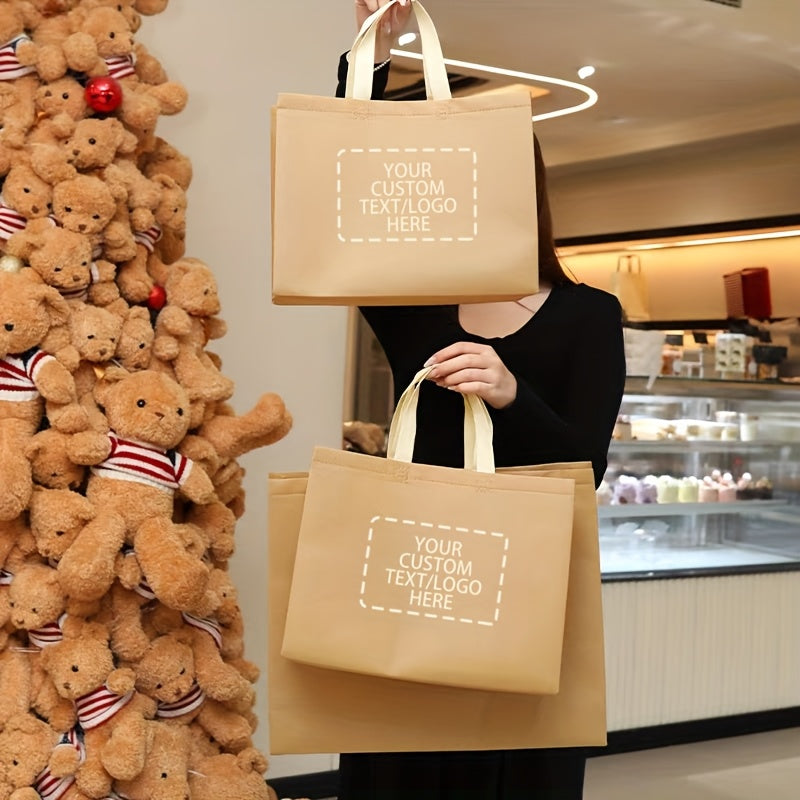 50 customizable non-woven tote bags -3 sizes, 12 colors to choose from, can print colorful logos or text | Suitable for gifts, shopping, and corporate events | Durable stitching design | Reusable polyester material