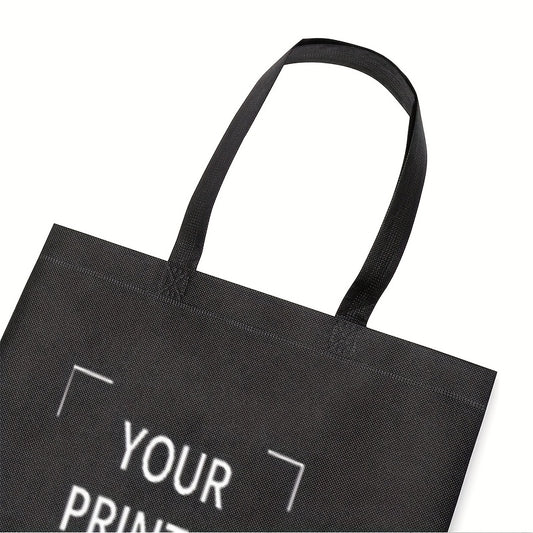 100PCS customizable non-woven gift bags, with customizable images, text, and logos, large capacity, reusable, and suitable for large handbags, can be used as gift bags or souvenir bags