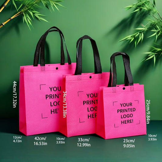 100 custom gift bags with handles, suitable for Valentine's Day, Christmas, and wedding anniversary, packaged in non-woven fabric