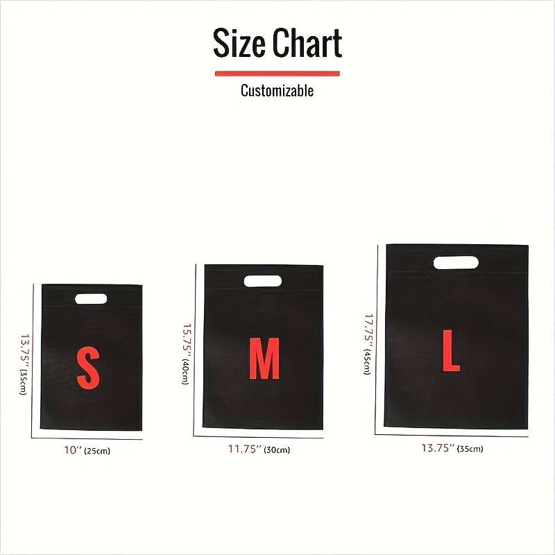 100/200 custom LOOG logo heat transfer non-woven flat bag, single-sided non-woven gift shopping bag - suitable for clothing, weddings, training institutions advertising bags - personalized design