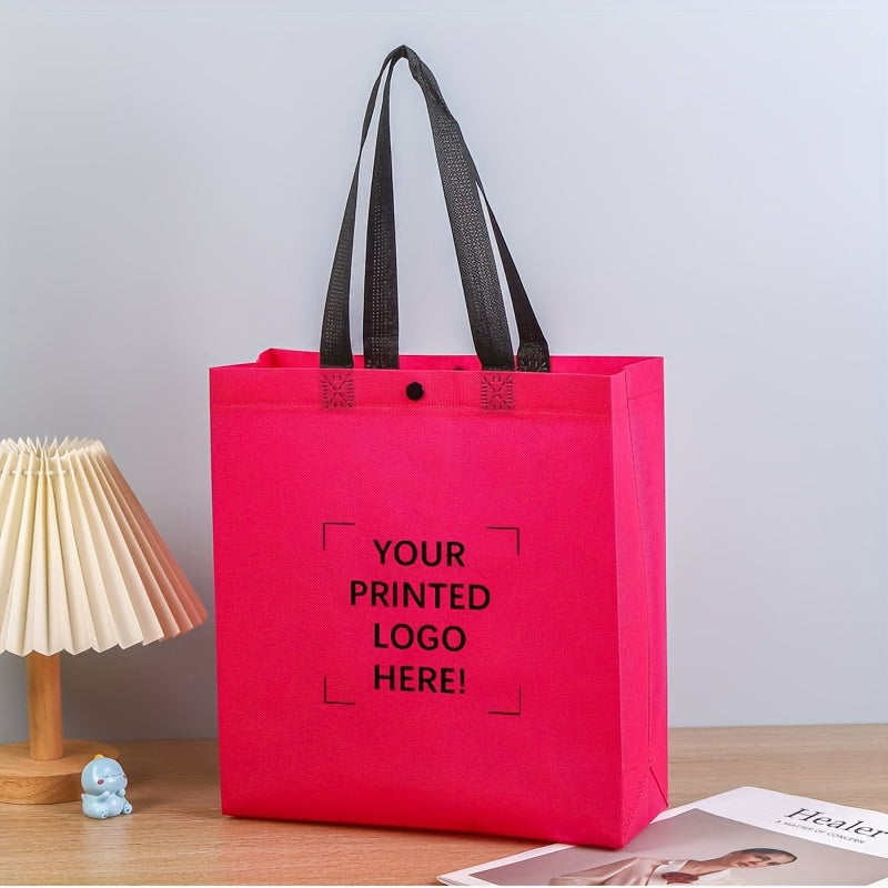 100 custom gift bags with handles, suitable for Valentine's Day, Christmas, and wedding anniversary, packaged in non-woven fabric