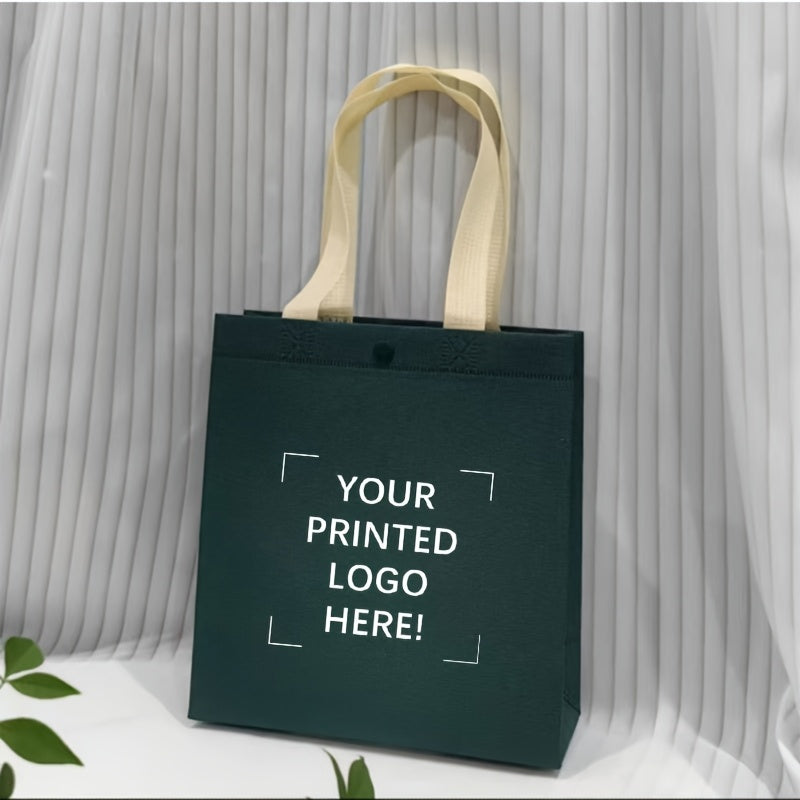 100 customizable eco-friendly shopping bags - three sizes of non-woven folding portable and durable tote bags with snap closure, suitable for groceries, beaches, picnics | Personalized logo options | Colorful high-quality reusable shopping bags