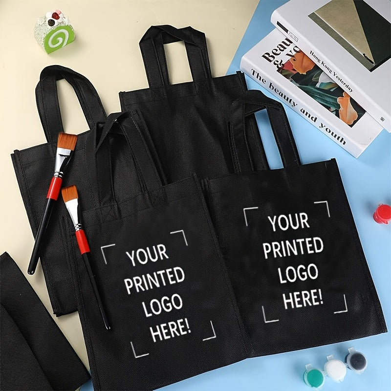 100PCS customizable non-woven gift bags, with customizable images, text, and logos, large capacity, reusable, and suitable for large handbags, can be used as gift bags or souvenir bags