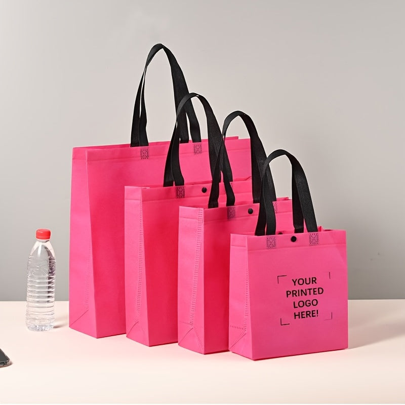 100 custom gift bags with handles, suitable for Valentine's Day, Christmas, and wedding anniversary, packaged in non-woven fabric