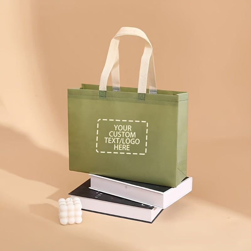 50 customizable non-woven tote bags -3 sizes, 12 colors to choose from, can print colorful logos or text | Suitable for gifts, shopping, and corporate events | Durable stitching design | Reusable polyester material